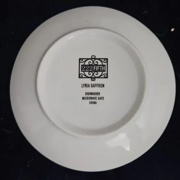 222 Fifth Lyria Saffron 6.5" Bread & Butter Plates Set of 3 Red Yellow - Picture 2 of 7